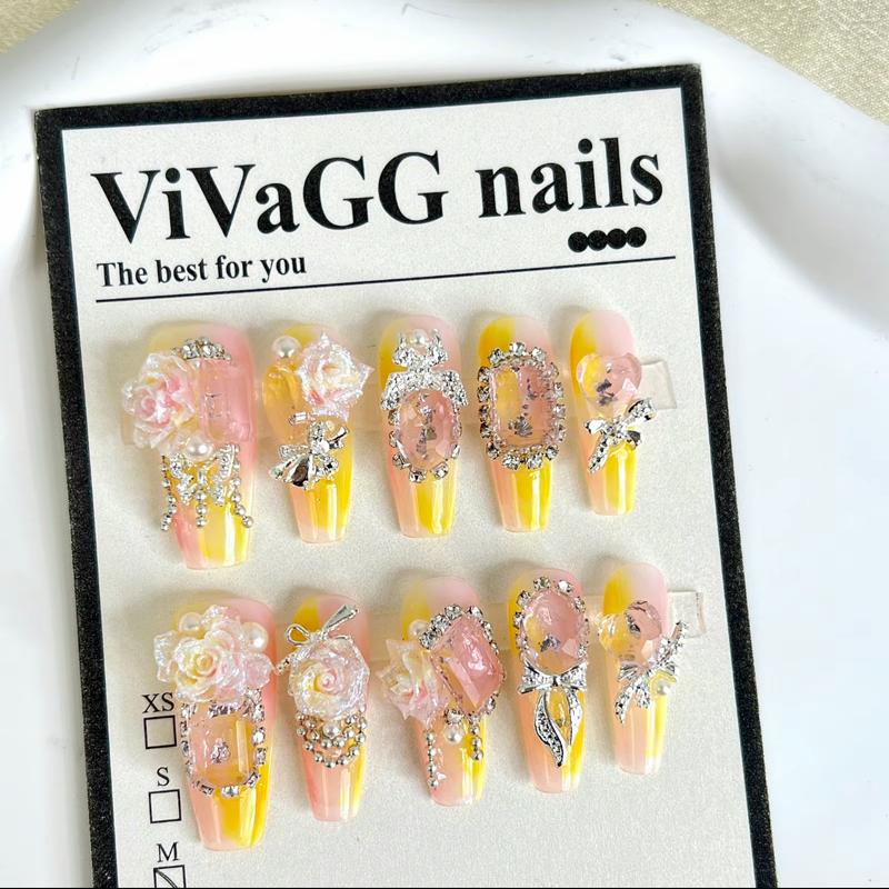 INS Hot Selling Accept Customization Duck Shape Artificial Fingernails Manicure False Nails with Glue Stickers Press on Nails