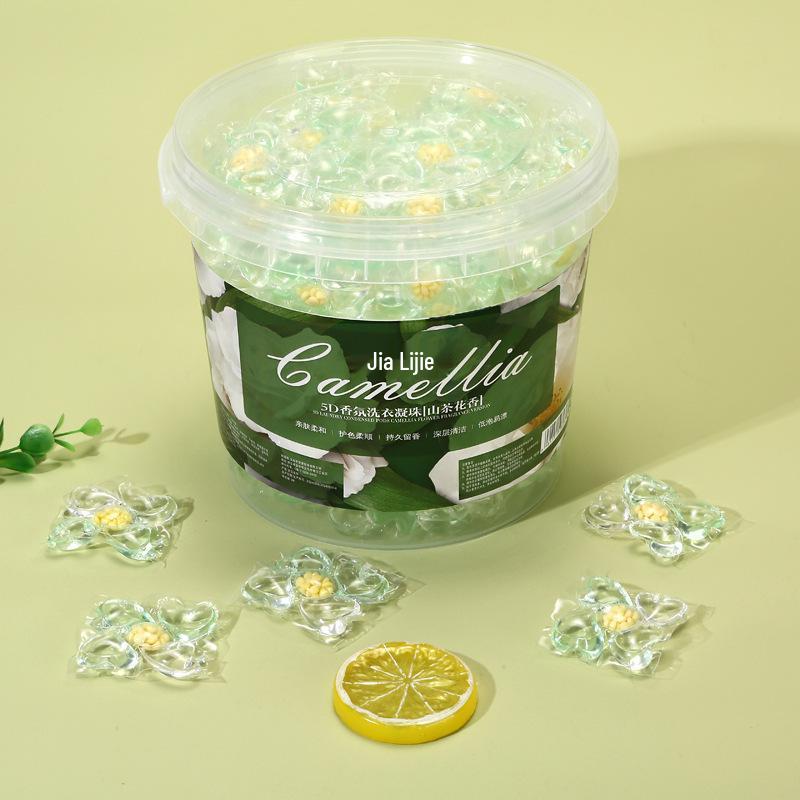 Camellia 5-in-1 Laundry Pods: Long-Lasting Fragrance & Powerful Stain Removal in Concentrated Five-Chamber Beads