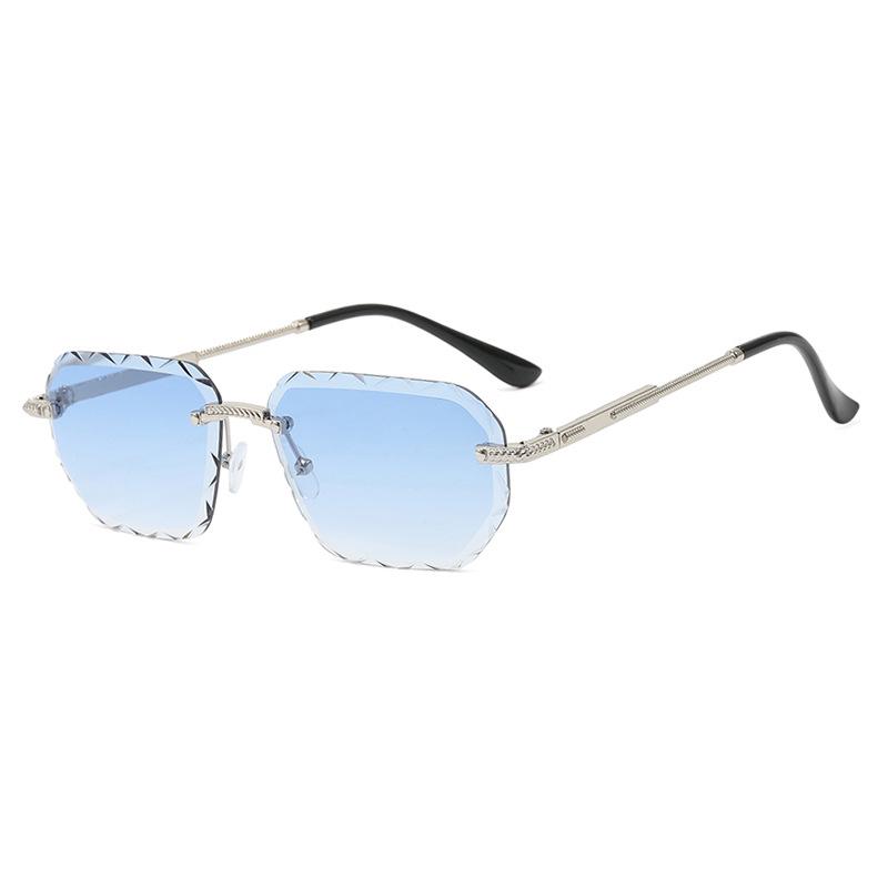 Frameless Square Small Women's Metal Sunglasses - European & American Trendy Street Style