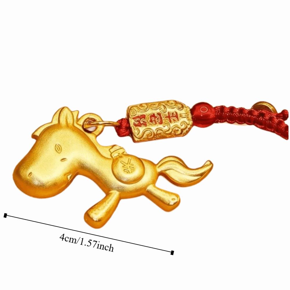 Wealth Chinese Zodiac Key Ring Vintage Weaving Key Chains Lucky Horse Bag Pendant  Women Men