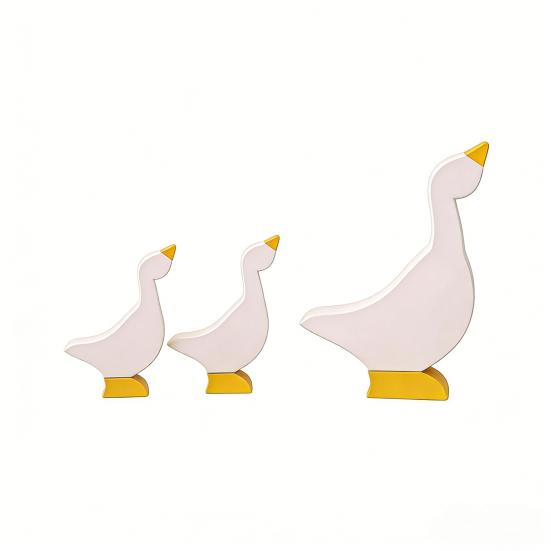 3Pcs Goose Wood Table Sign Nordic Style Minimalist Solid