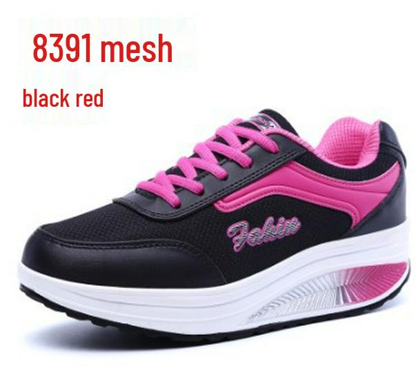 Women s Thick-Soled Spring & Autumn Athletic Rocker Shoes – Lightweight, Breathable Fitness Platform Sneakers Size 37