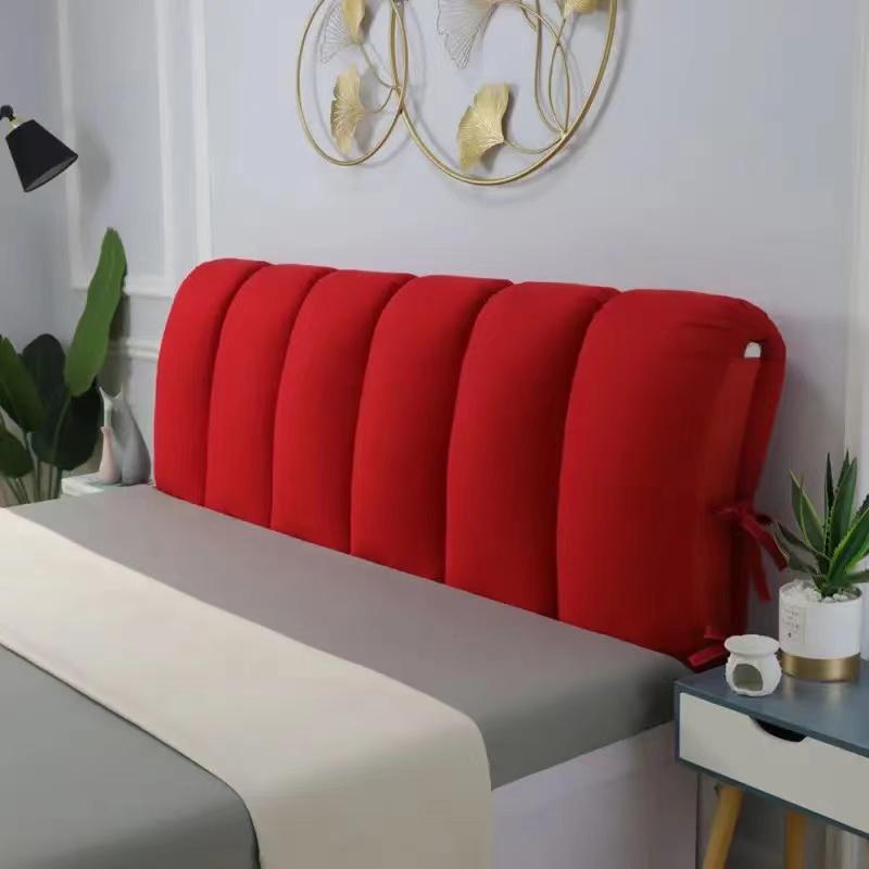 Removable Washable Soft Headboard Pillow High Rebound Sponge Backrest Headboard Cover Luxury Suede King Queen Size Head Cover