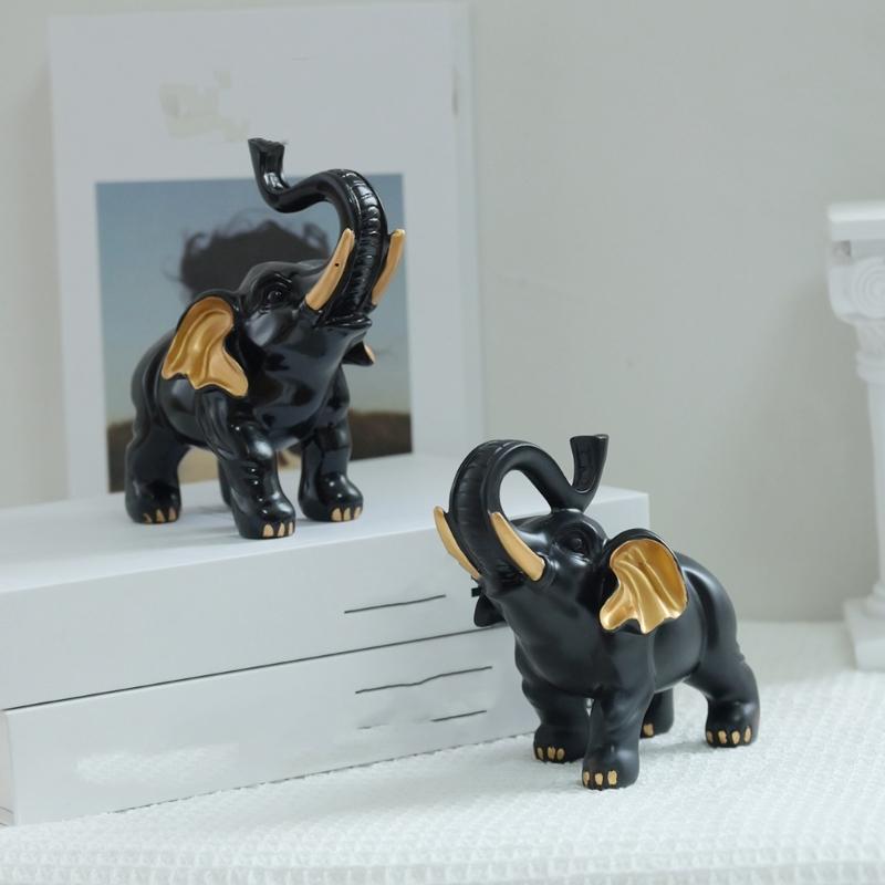 Delicate Elephant Figurine Elegant Resin Technology Perfect Desk Shelf Decoration for Birthday Housewarming