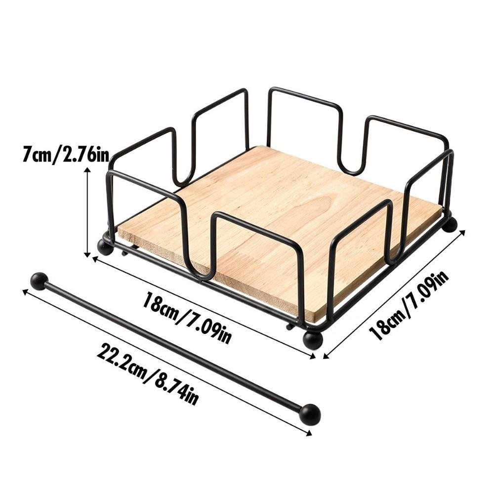 Square Design Paper Napkin Organizer with Wooden Base Tissue Organizer Napkin Holder  Dining Room
