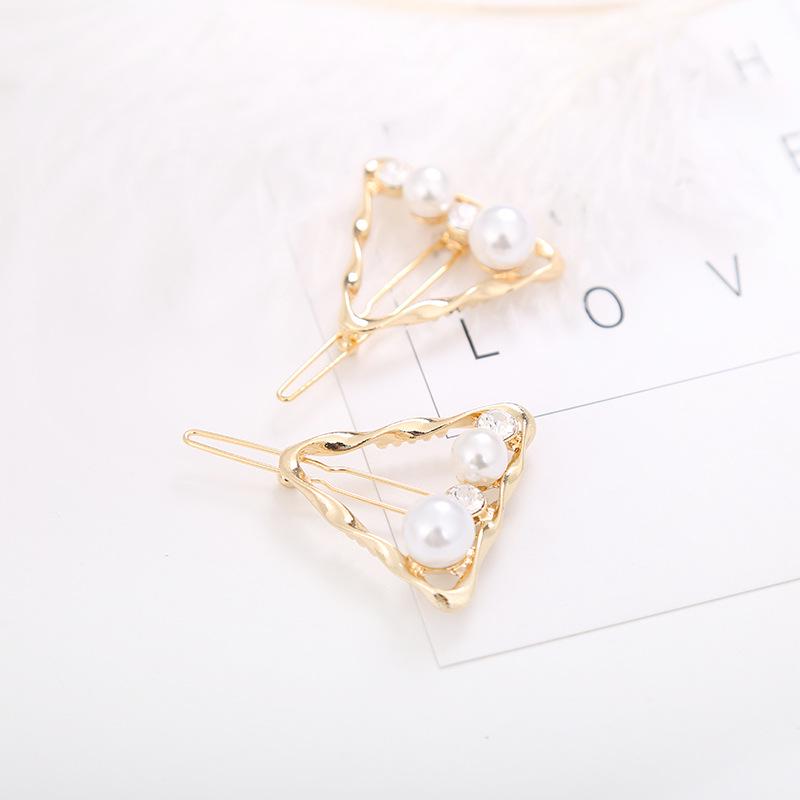 

Корейский стиль Геометрическая жемчужная шпилька для челки