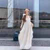 Women's Seaside Backless Halter Maxi Dress with Chest Pads - Spring/Summer Midi