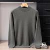 Men's 12-Gauge Double-Layer Cashmere Sweater, Half-High Collar, Long-Sleeve, Business Casual, Warm Knitted Base Layer