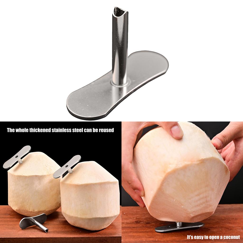 Sicheres und zuverlässiges Kokosnusswerkzeug Effizientes Kokosnussöffnungswerkzeug mit ergonomischem Griff und lebensmittelechtem Edelstahl