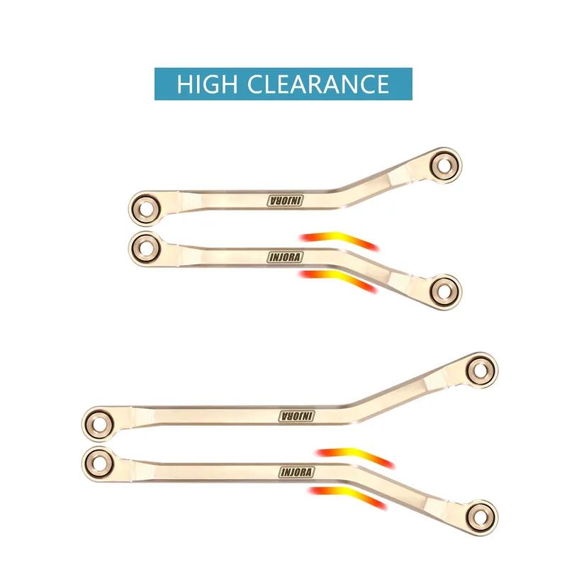 INJORA 42g Brass High Clearance Chassis Links Set for 1/18 RC Crawler TRX4M Defender Bronco Upgrade Parts (4M-40)