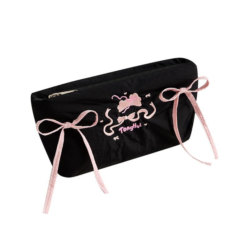 1pc Bow Pencil Case Large Capacity Pencil Organizer Makeup Bag Stationery Storage Box School Supplies Multiple Colors