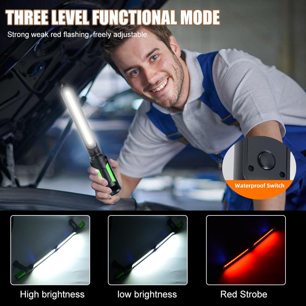 Rechargeable Work Light High Lumen 4400mAh Rechargeable Magnetic Work Light with Hooks for Car Repairing Inspection Workshop