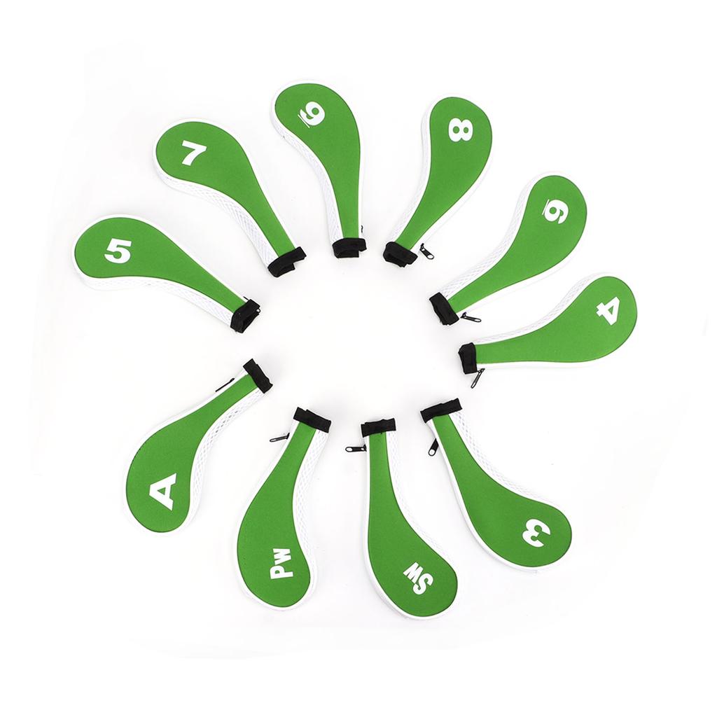 10 Pcs Golf Iron Head Cover Set with Zipper Golf Club Headcovers Fits Most Clubs Protective Golf Head Covers