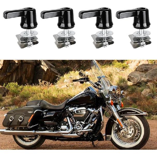 DREAMIZER Saddlebag Locks Fastener Bolt, 4pcs Saddle Bag Bolts Mounting Security Hardware Theft Deterrent Locks Compatible with 1995-later Harley