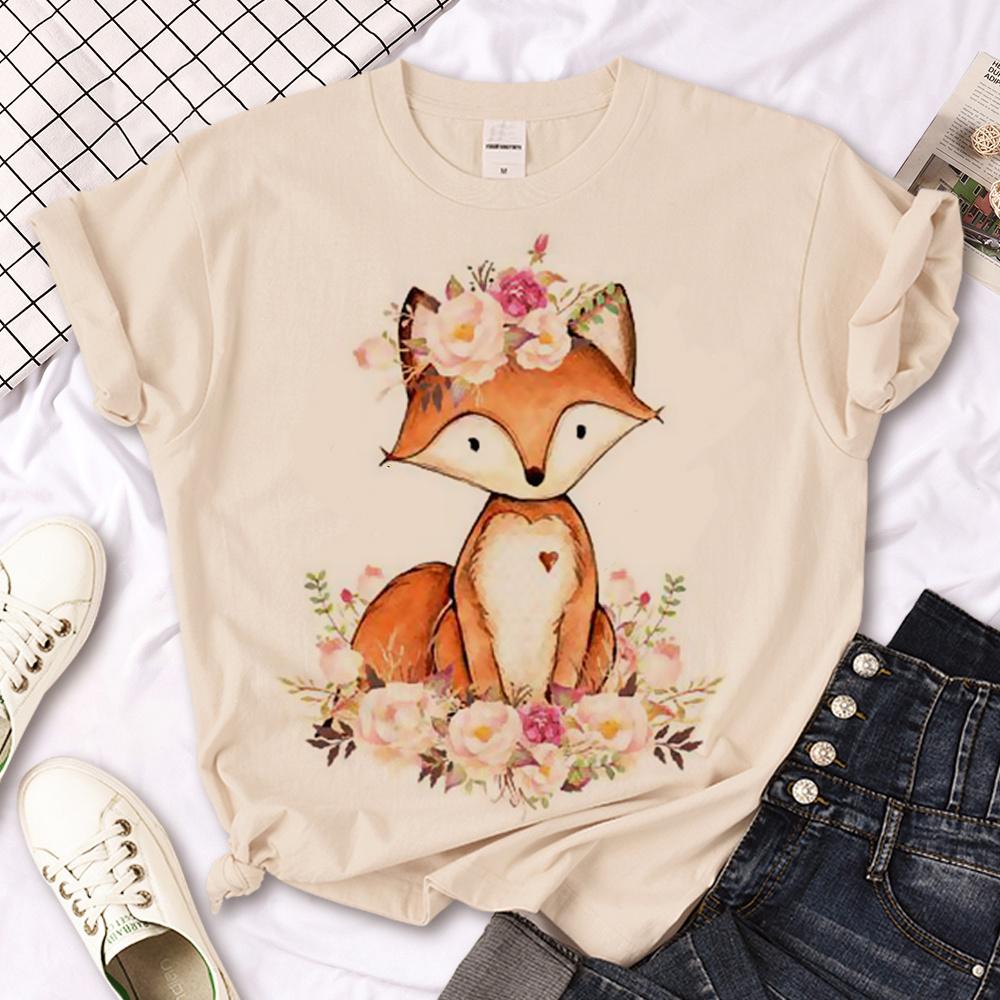 Fox t-shirts women Japanese summer anime t shirt female anime harajuku manga clothes