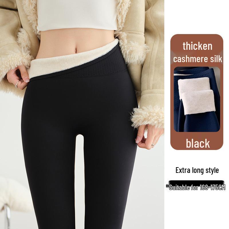 Plus-Size Fleece-Lined Shark Pants: High-Waisted, Thick, and Warm Yoga Leggings for Autumn/Winter 2025