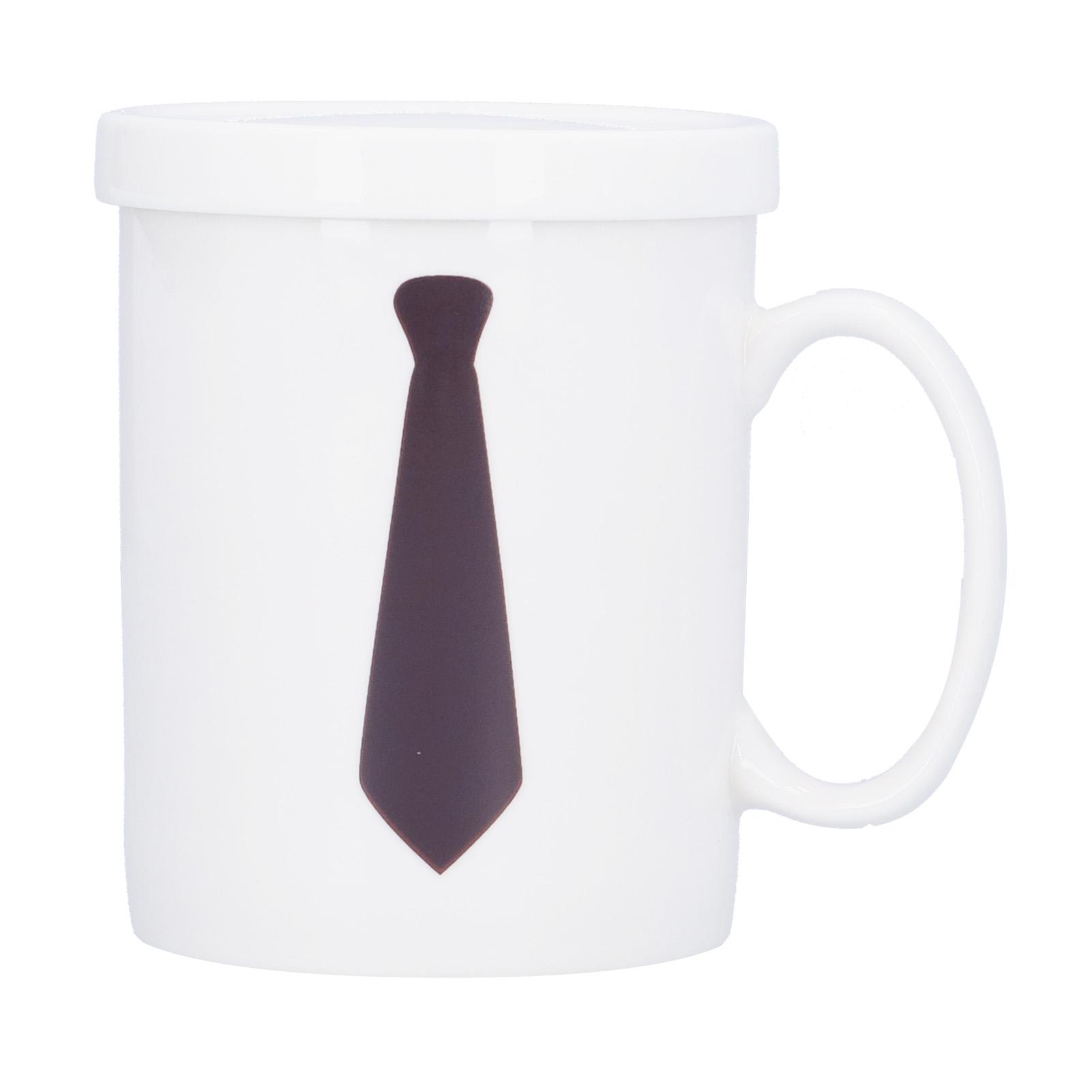 

Necktie Pattern Color Changing Cup ThermoSensitive Coffee Mug with Cover for Home Office