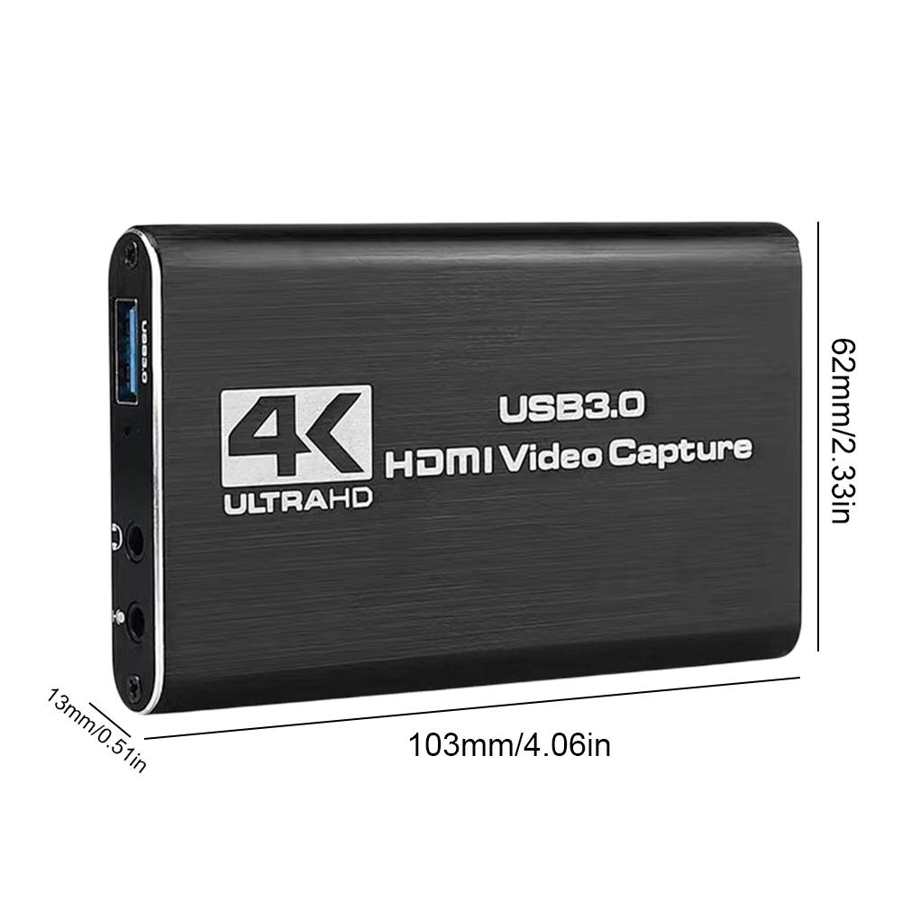 

4K HDMI Video Capture Card 60HZ HDMI to USB 3.0 Capture Card for Streaming Work HD Live Streaming Capture 60 FPS for Xbox Game чорний