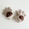 Cute Cartoon Baby Gloves Winter Warm Knitted Mittens for Toddler Kawaii Solid Color Kids Boys Girls Five Finger Gloves