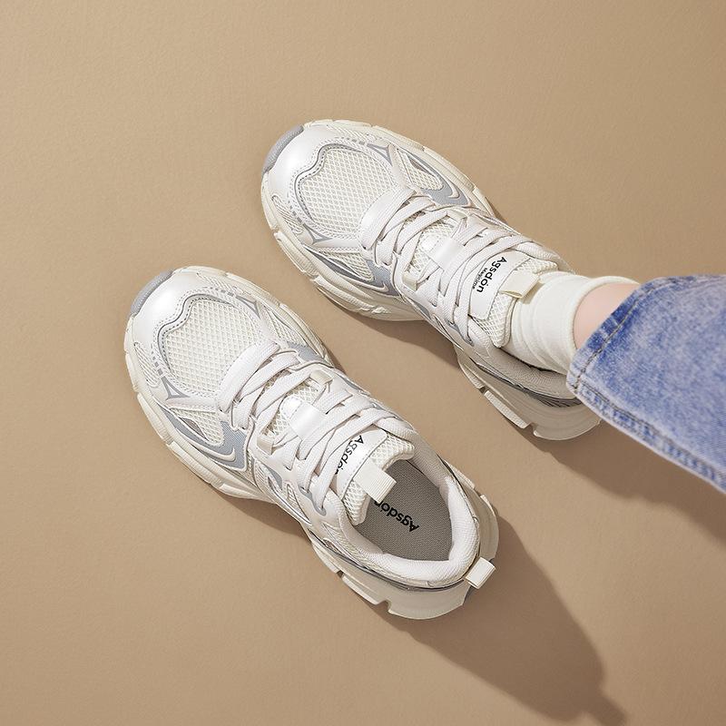 Augustine Daddy Shoes Women's Shoes Summer 2025 New Feet Small Retro Lightweight Sneakers Platform Casual Shoes