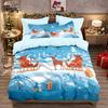 Ensemble de literie 3 pièces imprimé Père Noël sans puce, housses de couette confortables multi-tailles pour chambre et dortoir, lavables en machine
