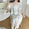 Women's Plus Size Ice Silk Nightdress - Summer Over-the-Knee, High-End, Loose Fit, Thin Section for Sizes Up To 300 Jin