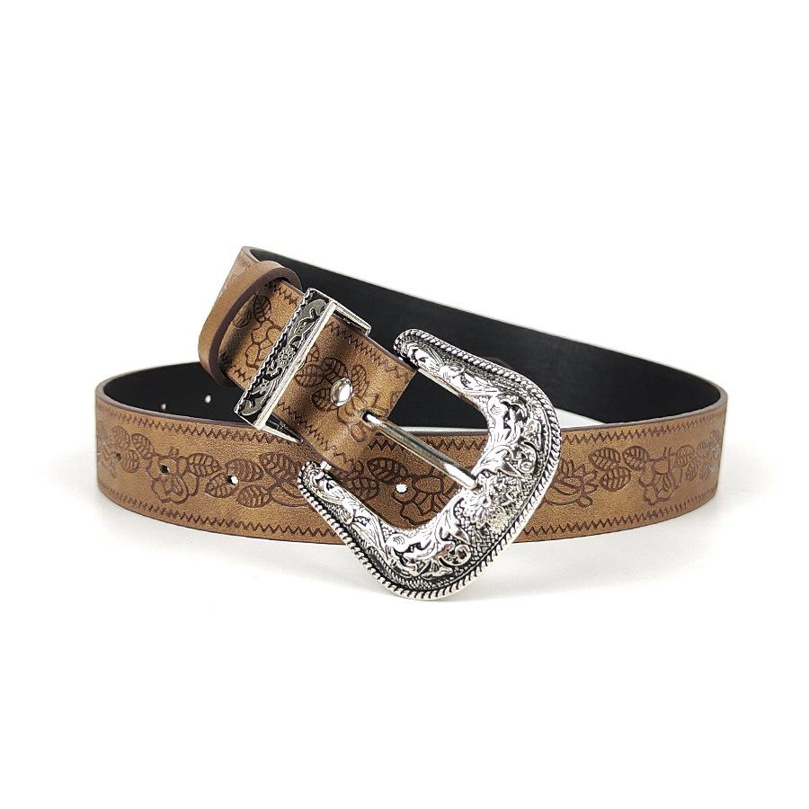 Clasic Brown Women Fashion Belt Adjustable for Dress Jeans, Bohemian Vintage Waist Belt for Women