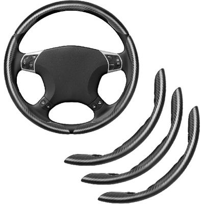 Carbon Fiber Steering Wheel Cover, Universal Fit For 14-16 Inch Wheel, Non-Slip Leather Wrap With Easy Snap-On Tallation, Sweatproof & Heat-Resistant
