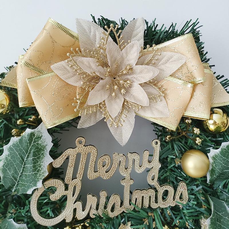 30cm Christmas Wreath with Bow and Pine Cones for Door Decoration