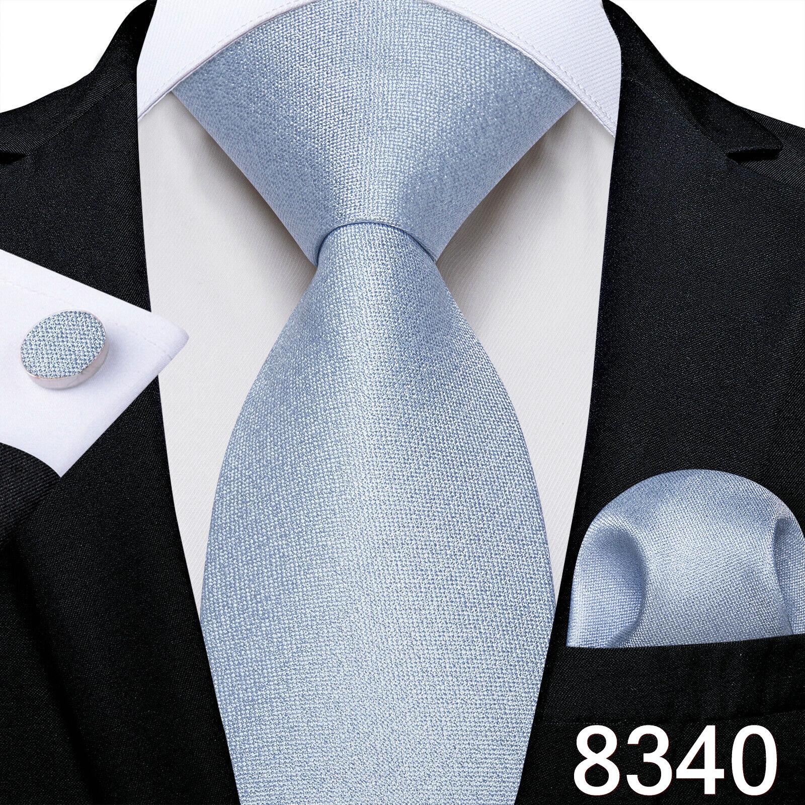 

Светло-голубые шелковые галстуки в полоску с узором пейсли для мужчин, носовой платок, запонки, свадебные аксессуары, набор галстуков для шеи, подарок для мужчин DiBanGu N-8340