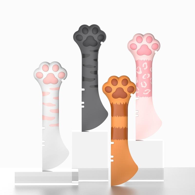 Cats Can Spoon Pet Wet Food Can Opener Safe Silicone Scoop for Dog and Cats Cans Pointed Angle for Easy Scooping