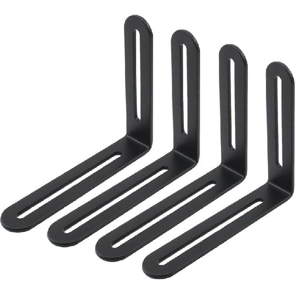 4 PCS Adjustable L-Shape Corner Brace, ULIFESTAR Heavy Duty Thicken Stainless Steel Joint Right Angle Brackets L Slotted Support Shelf Bracket for PC