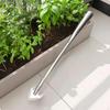 Weeder with Curved Shaft Stainless Steel Implement Handheld Crack Weeding Tool for