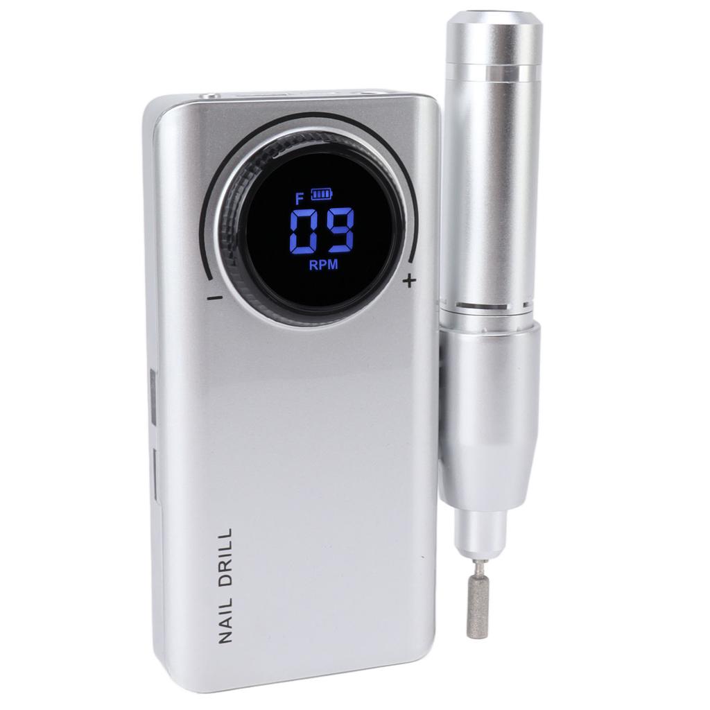 Electric Nail Drill Machine 35000RPM LED Display Rechargeable Nail Polishing Grinding Machine