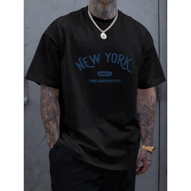 2024 Ny T-skjorte Herre Bokstavtrykket T-skjorte for Par Sommer Casual Oversized Topp Kort Erm O-hals Klær