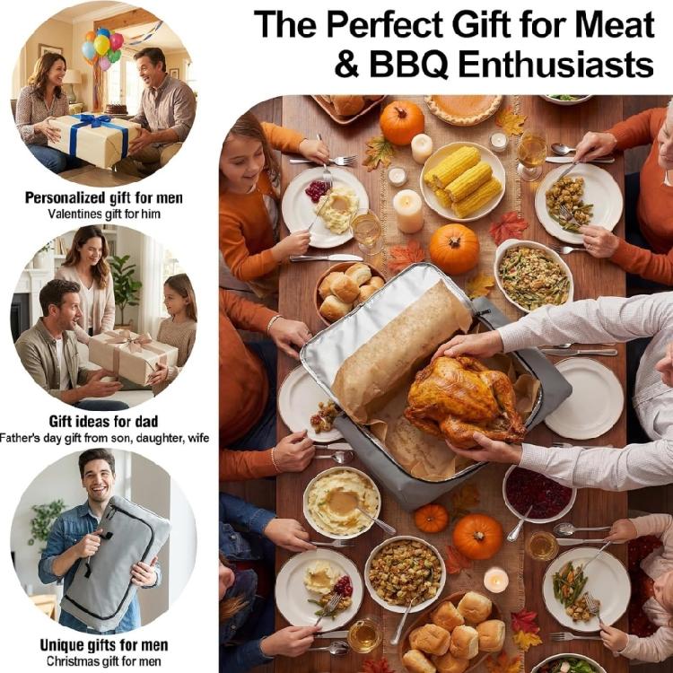 270° Opening BBQ Blanket for Resting Meat Insulated Leak-Proof for Brisket Turkey Pork Smoker Accessories for Camping