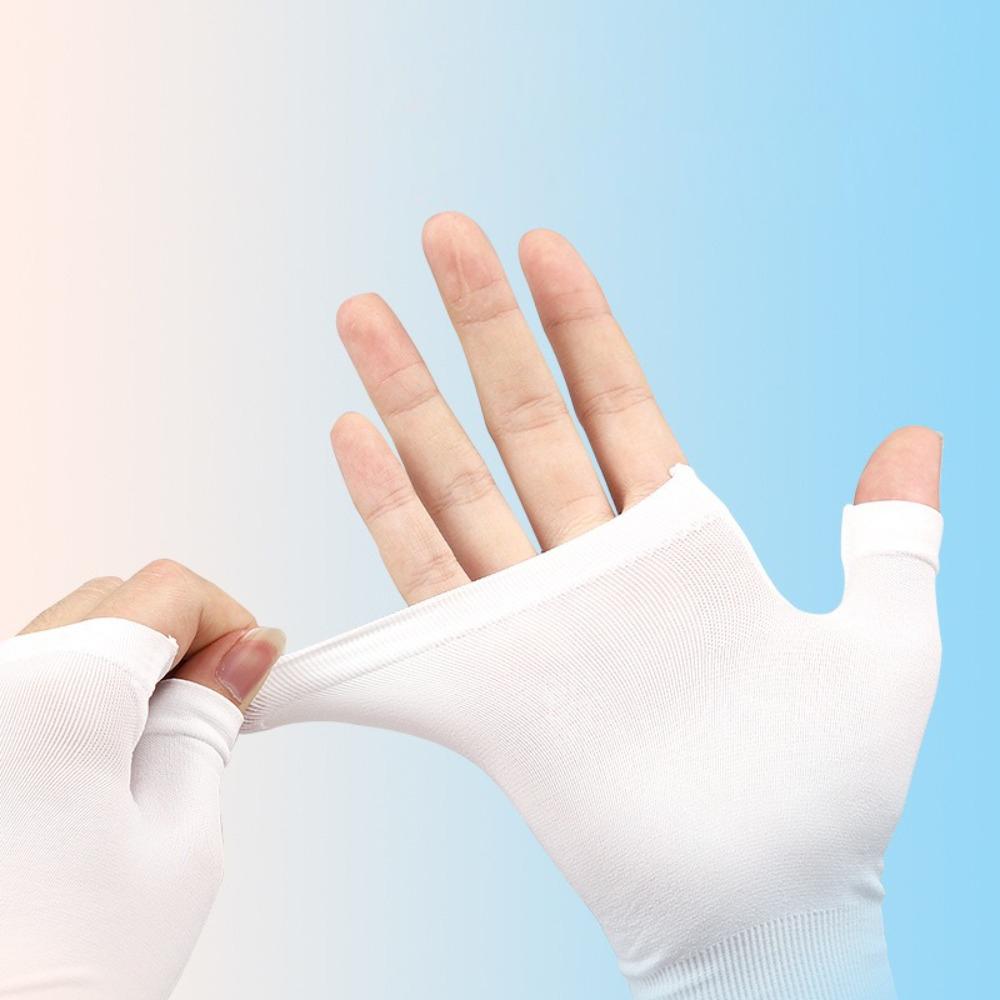 Elastic Sunscreen Gloves Solid Color Driving Mittens New Ice Sleeves  Outdoor Sports