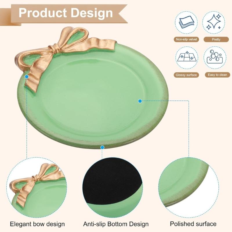 Elegante Alzatina a Forma di Fiocco per Gioielli per Orecchini Collane Storage Stile Resina Vassoio Decorativo Regalo per Donne
