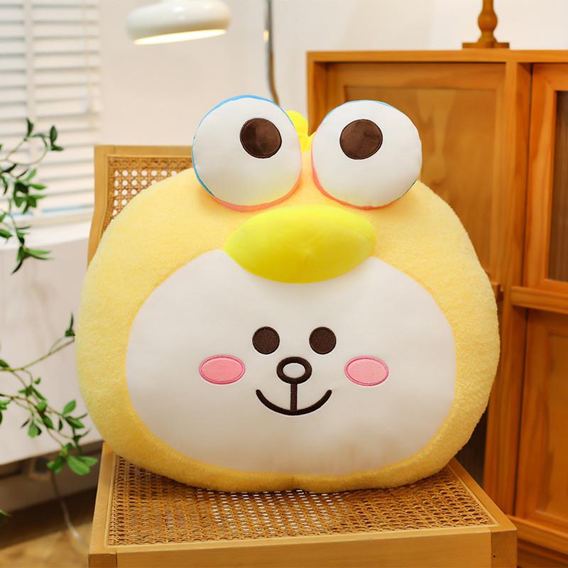 Brown Friends Plush Cat Pillow Soft Toy Gift For Kids And Teens