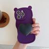 Love Bracket Applies To iPhone16Pro Max Apple 17 Mobile Phone Case 15/14 New Three-dimensional Bear Ears