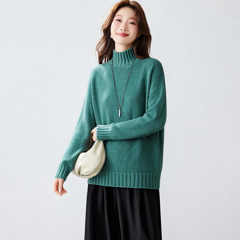 Srcr Women s 100% Wool Thickened Half-High Neck Sweater L