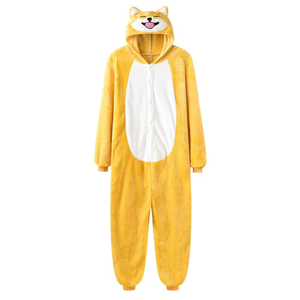

Унисекс Парный Комбинезон Кигуруми Шиба-ину Желтый Собачий Пижама с Тапочками Домашняя Одежда Зимний Теплый Фланелевый Комбинезон Смешной Комбинезон L(fit 165cm-173cm)