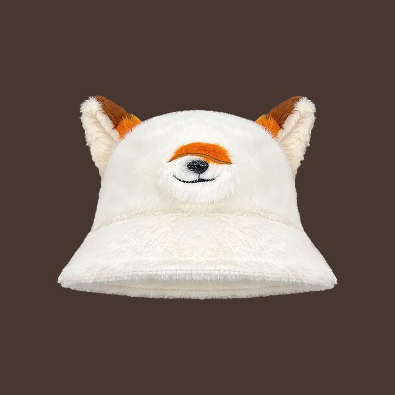 Fox Cosplay Plush Fisherman Hat With Thermal Function For Seasonal Wear