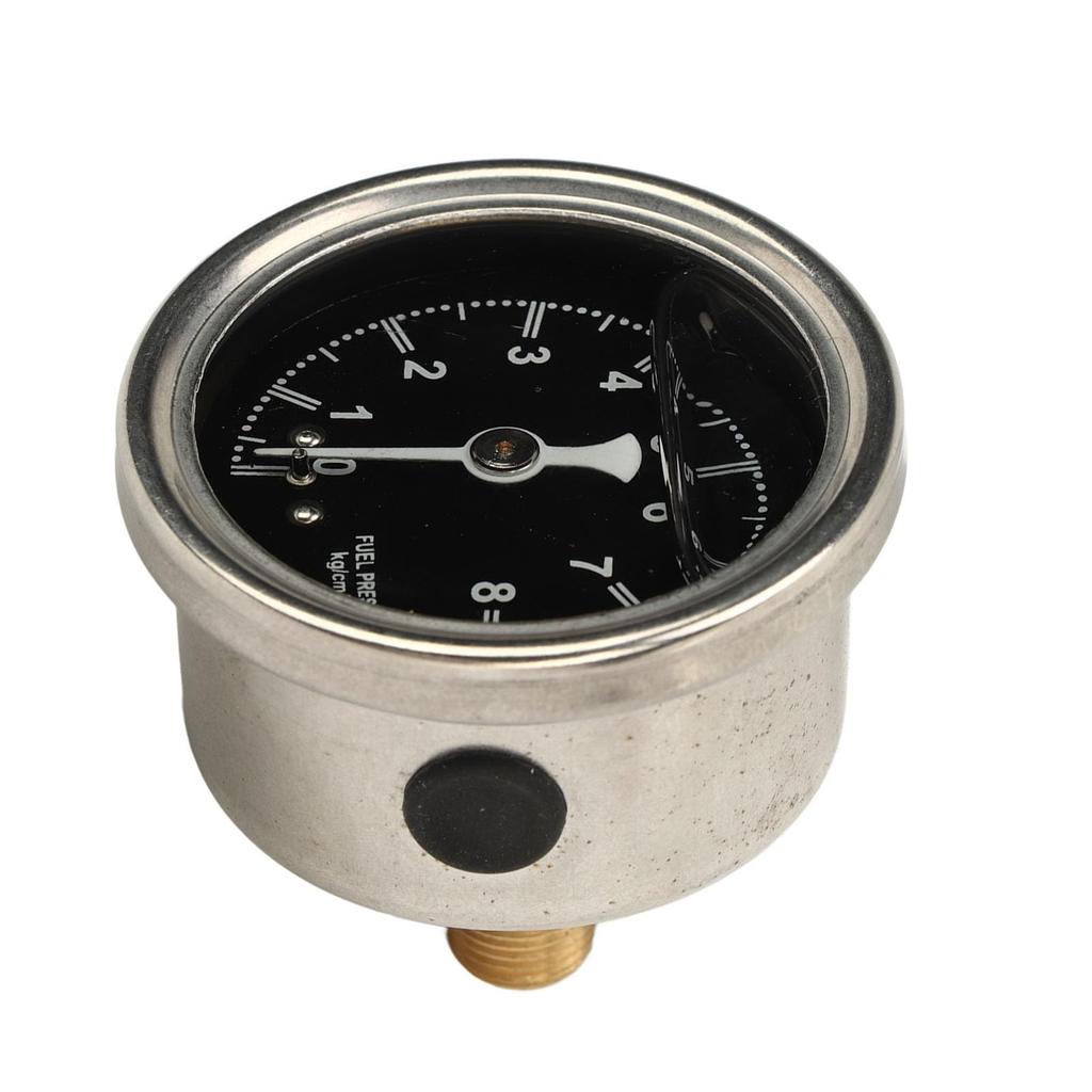 Kraftstoffdruckmesser, Stahl-Manometer, PSI-Messung 0-8 kg/cm², Druck im Kraftstoffsystem überwachen, Universelle Anwendung für Auto