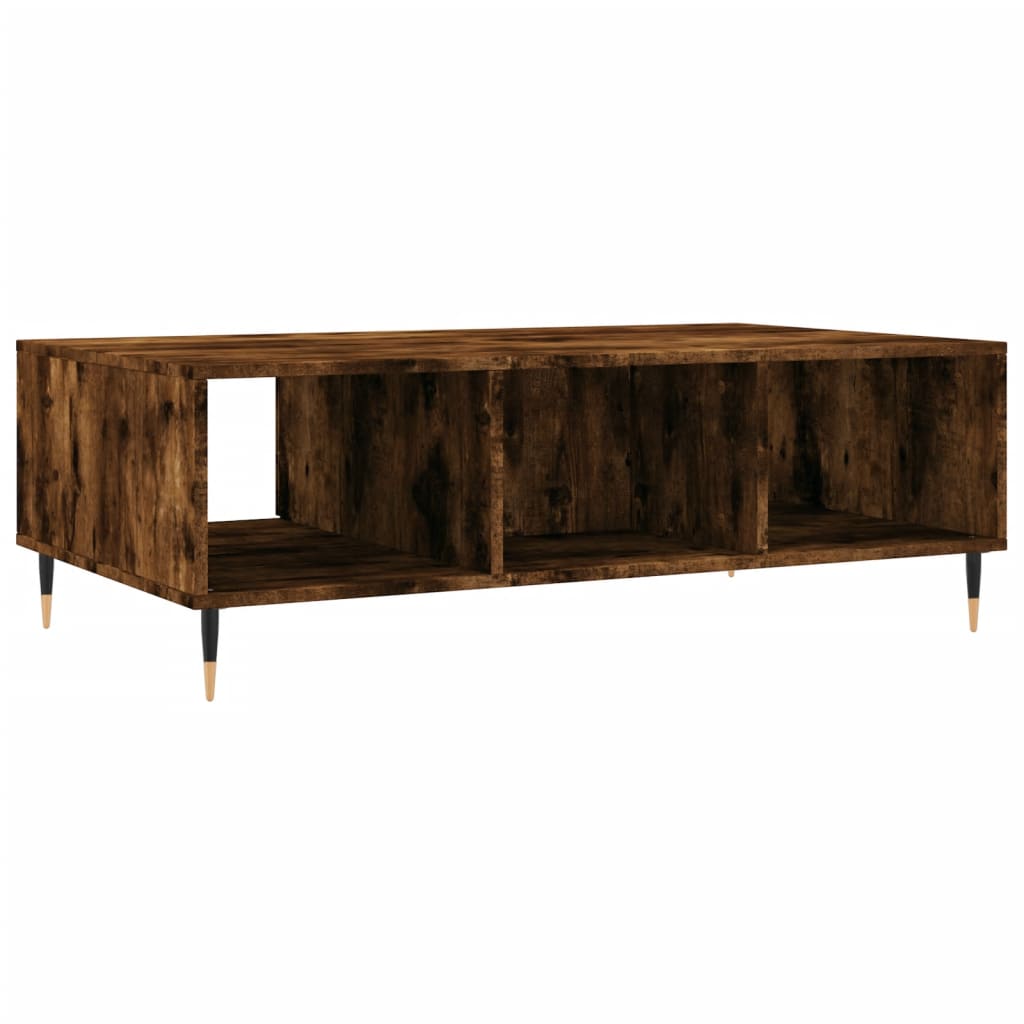 Coffee Table Smoked Oak 104x60x35 cm Wood Based Material