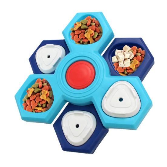 Interactive Puzzle Slow Feeder Enrichment Toy for IQ Training Entertainment Spinning 2/3/4 Layer Treat Dispenser for Small Medium Large Dogs Dual Layer