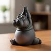 Cartoon Abstract Hippopotamus Resin Ornament Yoga Hippopotamus Crocodile Statue Home Office Desktop Ornament Decorative Item
