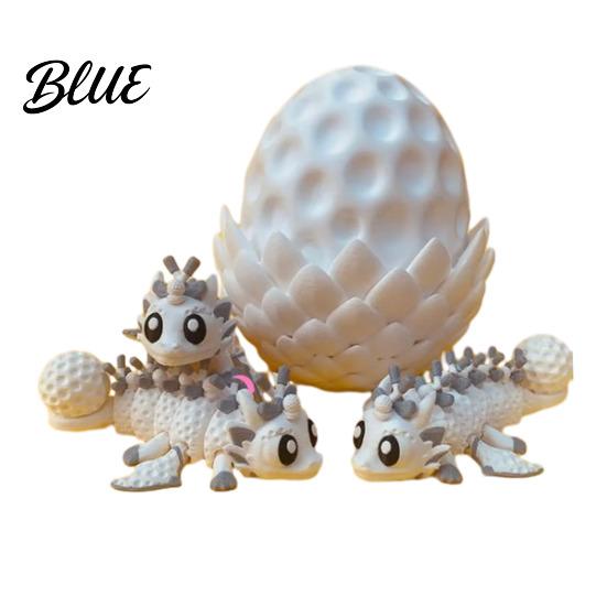 Ball Dragon Collectible 3D Printed Egg Ornament Toy with Figurine Inside Sports Inspired Fidget Toy Stress Relief Statue for Kids Adults Home Office