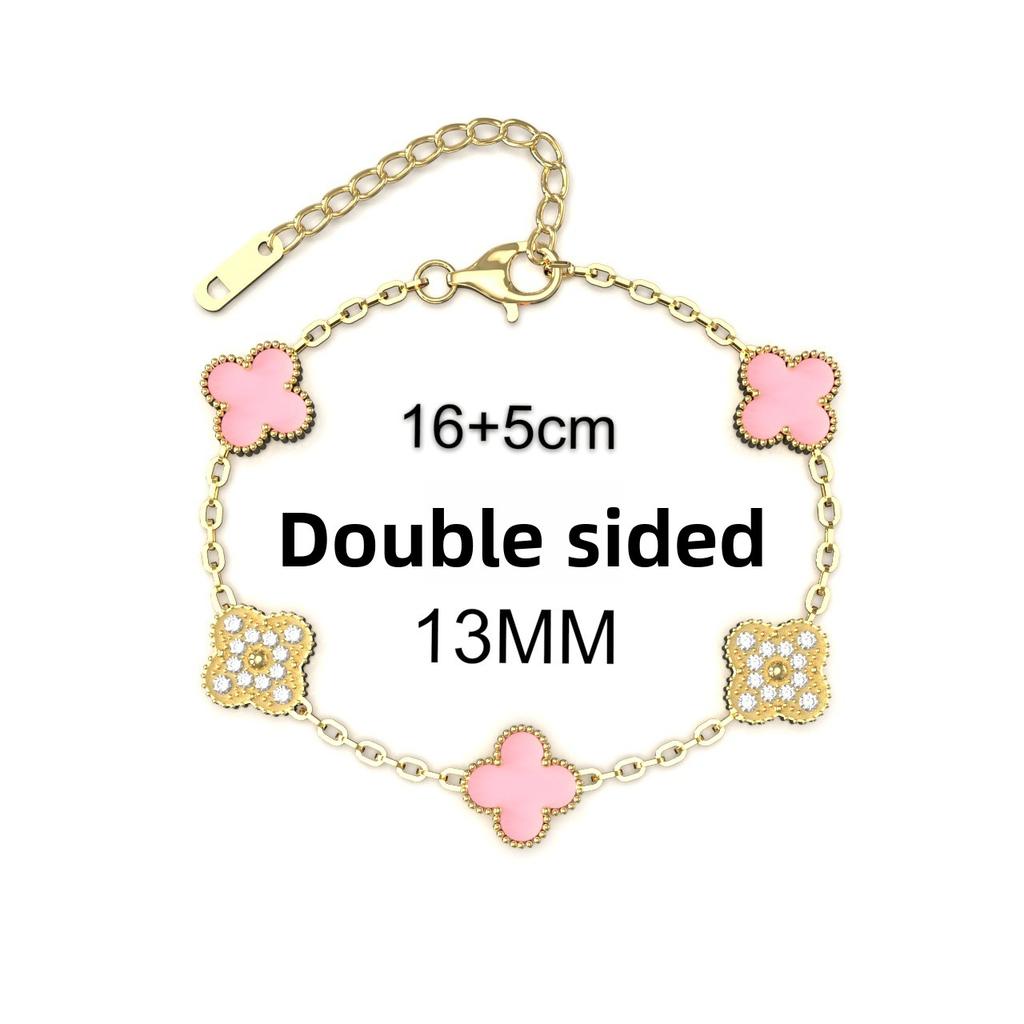 13mm Mote Høykvalitets Firkløver Armbånd 18K Fem Blomster Damearmbånd