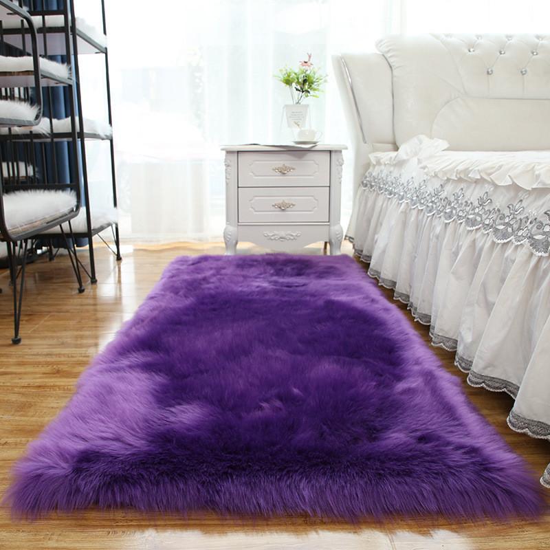 

Modern Minimalist Fluffy Woollike Carpet For Living Room And Bedroom With Machine Washable Convenience 60x60cm